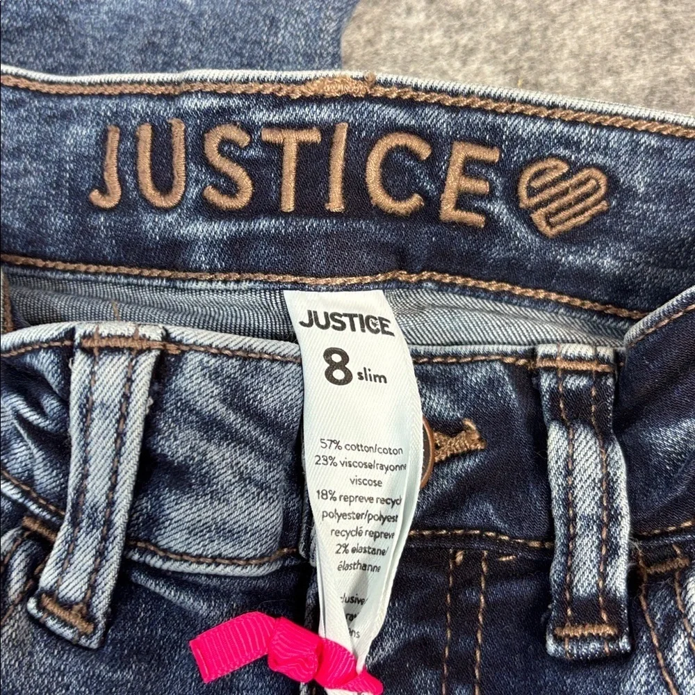 Justice slim girlfriend 5 pocket cotton blend jeans size 8 NWT